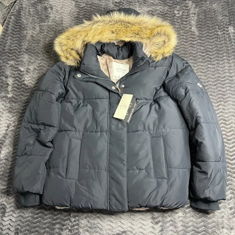 Abercrombie & Fitch Kids Ultra Puffer Jacket black size 15/16 NWT